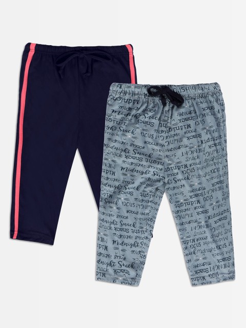 

Punkster Girls Pack Of 2 Regular Fit Capris, Blue