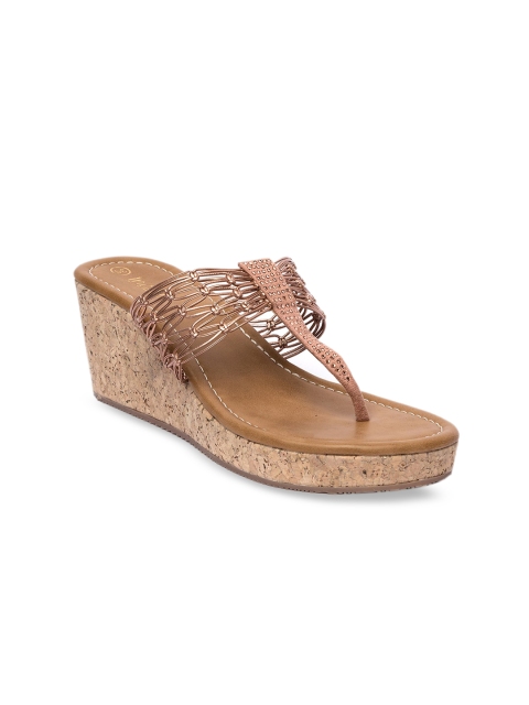 

Inc 5 Women Copper-Toned Woven Design Heels