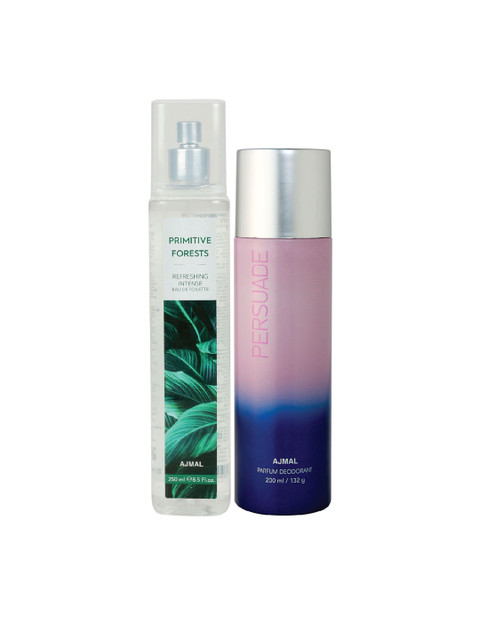 

Ajmal Unisex Set Of 2 PrimitivForest EDT Perfume for Skin 250ml & Persuade Deodorant 200ml, Pink