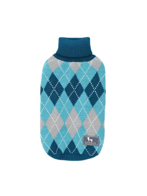 

Heads Up For Tails Blue Self Design Cosy Dog Sweater
