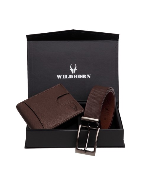 

WildHorn Men Brown RFID Protected Genuine Leather Accessory Gift Set