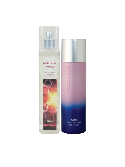 

Ajmal Unisex Set of Mercurial Thunder EDT & Persuade Deodorant, Yellow