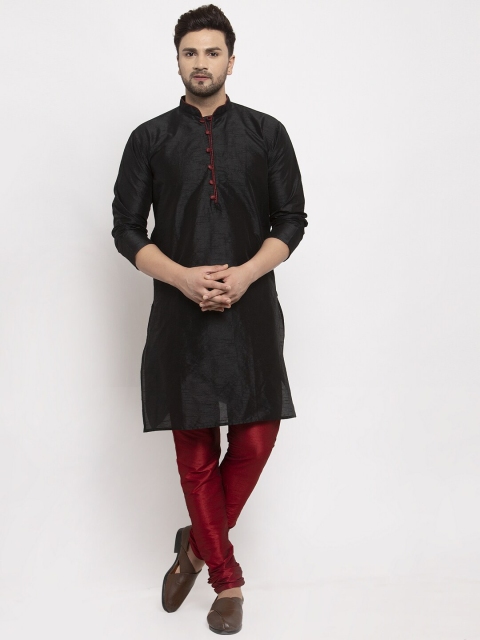 

Benstoke Men Black Solid Kurta with Pyjamas