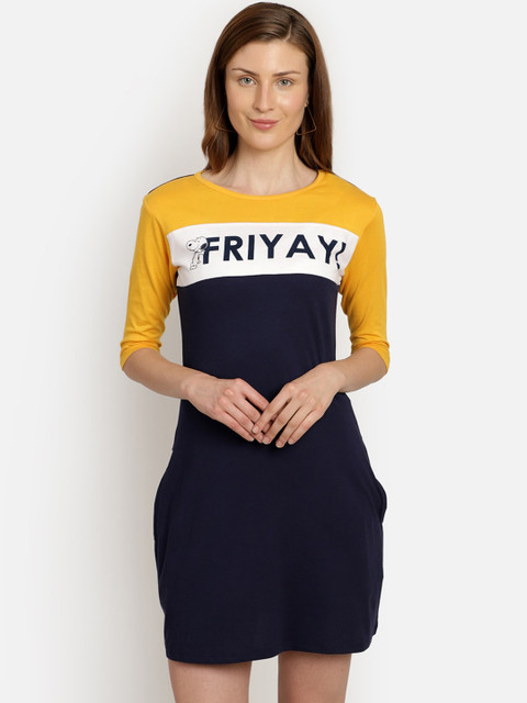 

Free Authority Peanuts Print Multi Dress for Women, Navy blue