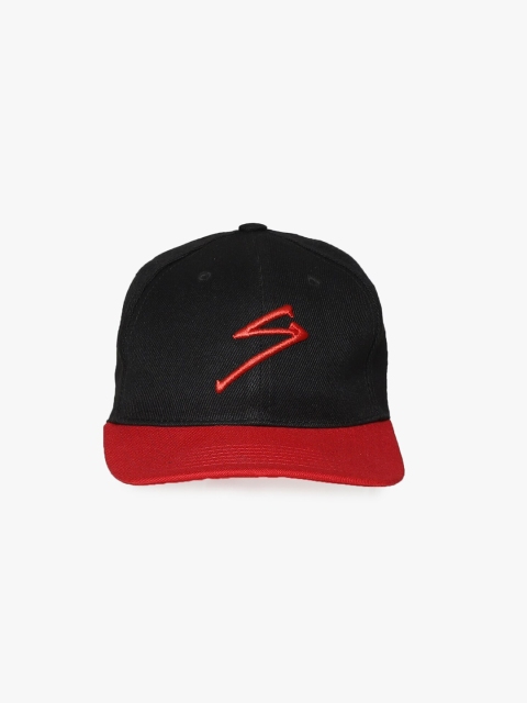 

SG Unisex Black & Red Embroidered Premium Cotton Baseball Cap