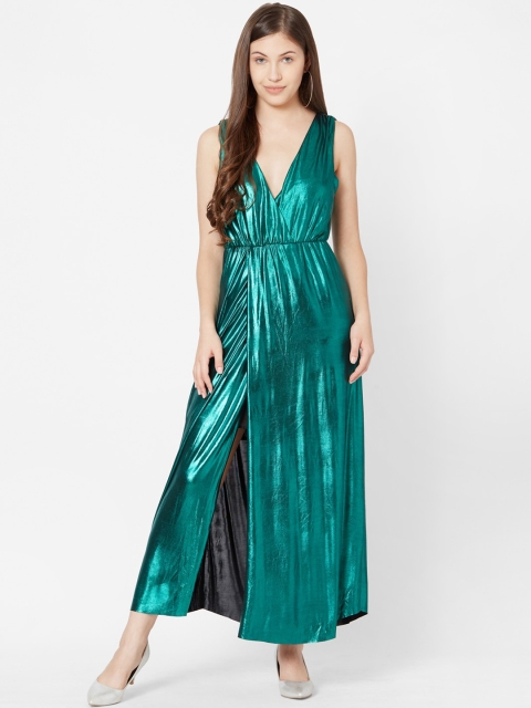 

bebe Women Green Solid Maxi Dress