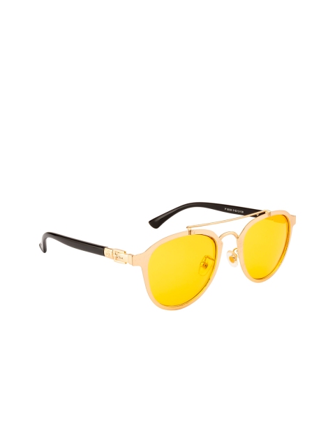 

Ted Smith Unisex Round UV Protected Sunglasses TS-8038S_YELL, Yellow