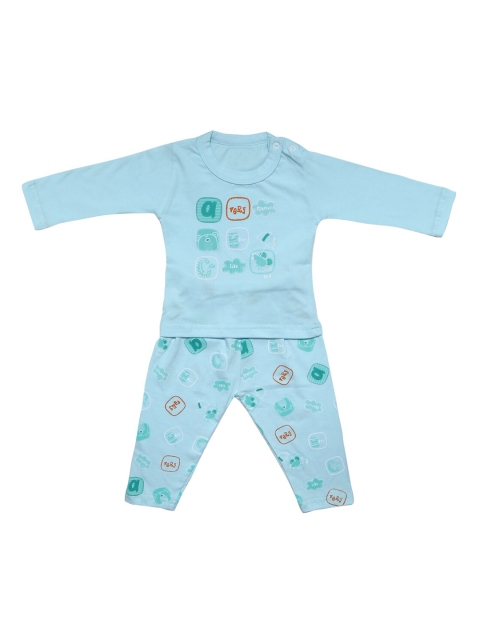 

YK Unisex Kids Blue Printed Night suit
