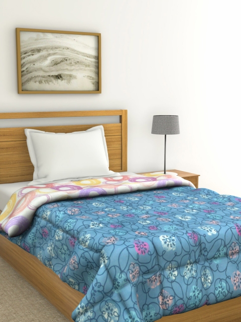 

Raymond Home Blue & Pink Floral AC Room 110 GSM Single Bed Quilt