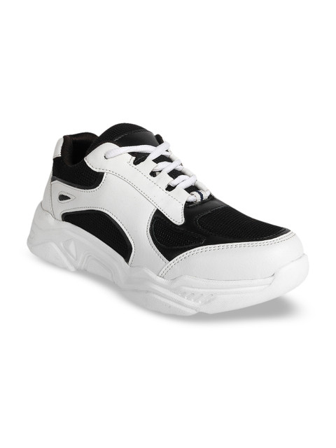 

ZAPATOZ Women White Colourblocked PU High-Top Sneakers