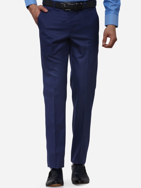 

Greenfibre Men Navy Blue Slim Fit Solid Formal Trousers