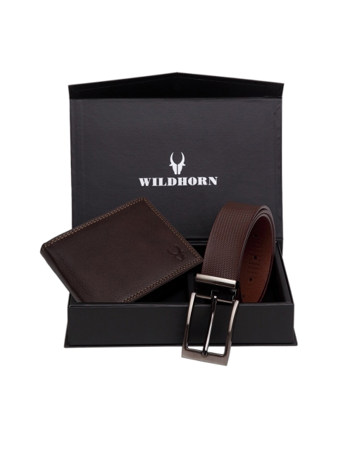 

WildHorn Men Brown RFID Protected Genuine Leather Accessory Gift Set
