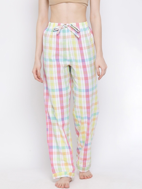 

Oxolloxo Women Multicoloured Checked Lounge Pants, Multi