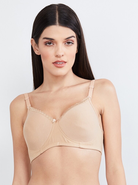 

max Beige Solid Non-Wired Lightly Padded T-shirt Bra WIN19PDNW01SKIN_1