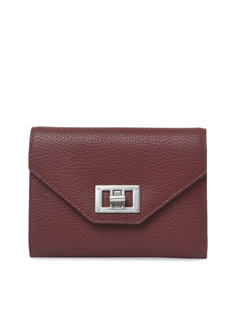 

CHARLES & KEITH Women Burgundy Solid Two Fold Wallet