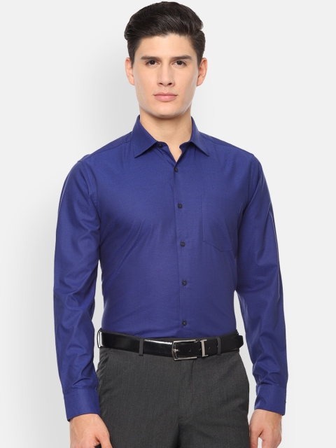 

Van Heusen Men Blue Regular Fit Self Design Formal Shirt