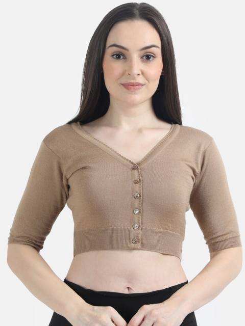 

Monte Carlo Women Beige Solid Cardigan Sweater