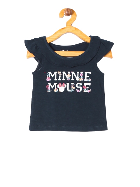 

Colt Girls Navy Blue Minnie Mouse Printed Top