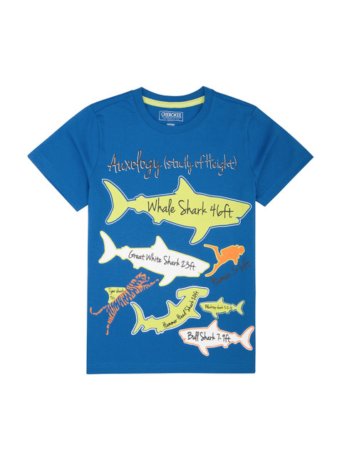 

Cherokee Boys Blue Printed Round Neck T-shirt