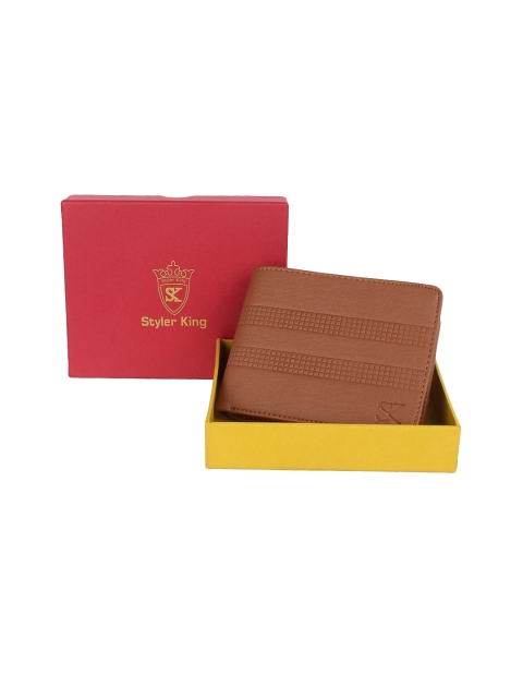 

STYLER KING Men Tan Brown Solid Two Fold Wallet