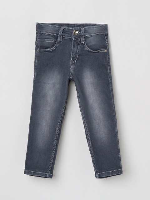 

max Boys Grey Slim Fit Mid-Rise Clean Look Jeans