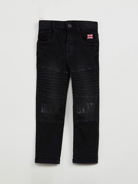 

max Boys Black Slim Fit Mid-Rise Clean Look Stretchable Jeans
