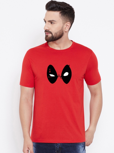 

wesquare Men Red & Black Deadpool Printed Round Neck T-shirt