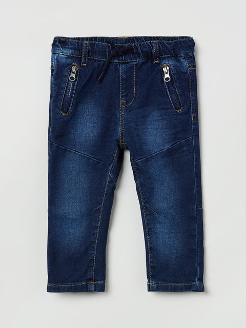 

max Boys Navy Blue Slim Fit Mid-Rise Clean Look Jeans