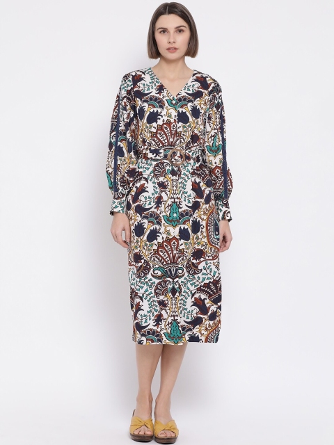 

Oxolloxo Women White Printed Shirt Dress
