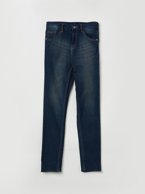 

max Boys Navy Blue Slim Fit Mid-Rise Clean Look Jeans
