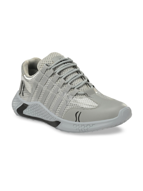 

Sir Corbett Men Grey Woven Design Sneakers