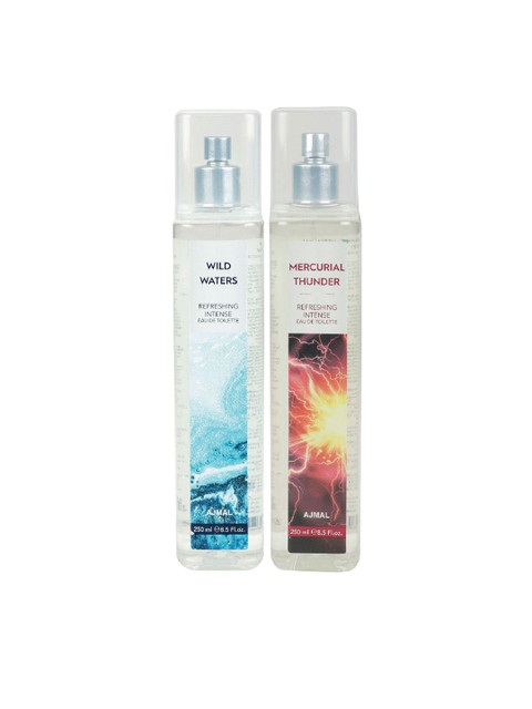 

Ajmal Unisex Set of Wild Waters & Mercurial Thunder EDTs, Multi