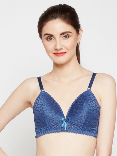 

Golden Girl Blue Lace Non-Wired Lightly Padded Plunge Bra 398_Navyy_32B
