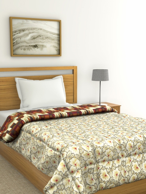 

Raymond Home Yellow Floral AC Room 110 GSM Single Bed Quilt