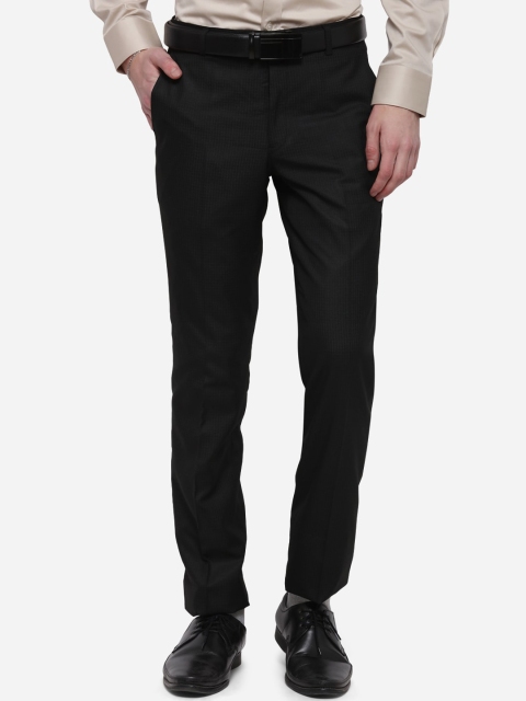 

Greenfibre Men Black Slim Fit Solid Formal Trousers