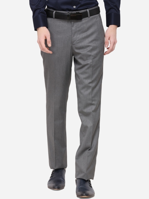

Greenfibre Men Grey Regular Fit Solid Formal Trousers