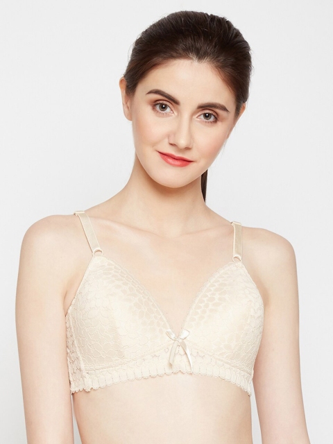 

Golden Girl Beige Self Design Non-Wired Lightly Padded Everyday Bra 398_Skinn