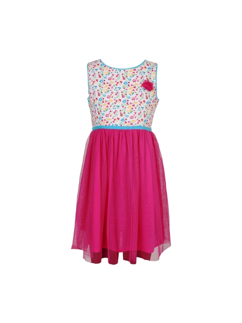 

Miyo Girls Pink Printed Fit and Flare Dress
