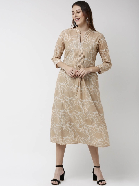 

Soch Women Beige Printed A-Line Dress