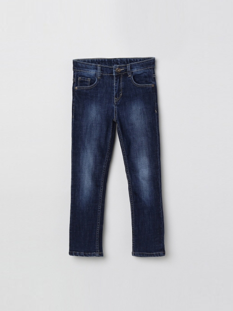

max Boys Navy Blue Slim Fit Mid-Rise Clean Look Jeans