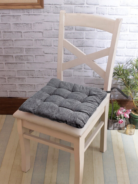 

KLOTTHE Set of 2 Grey Solid Chair Pads