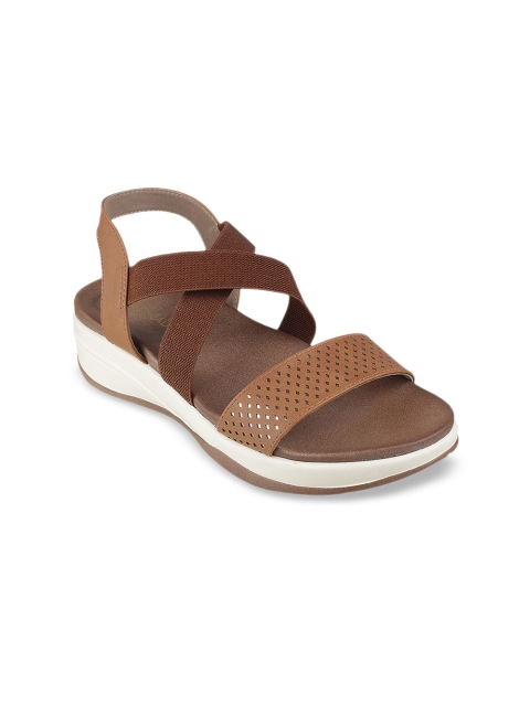 

SOLE HEAD Women Brown Textured Wedges