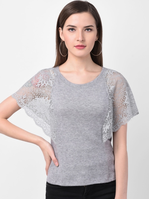

Latin Quarters Women Grey Self Design Top