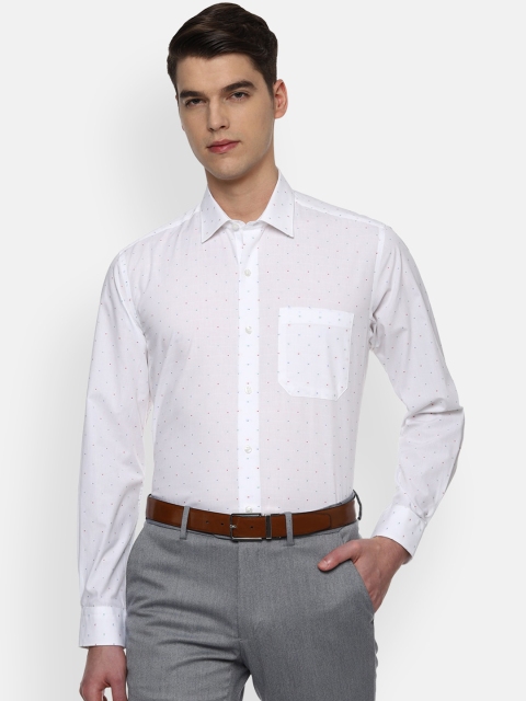 

Louis Philippe Men White Slim Fit Printed Formal Shirt