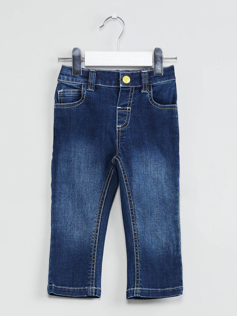 

max Boys Blue Slim Fit Mid-Rise Clean Look Jeans, Navy blue
