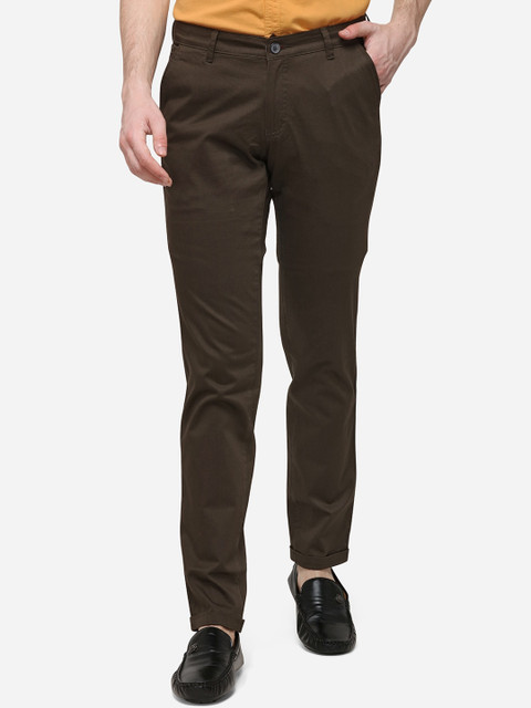 

Greenfibre Men Brown Skinny Fit Solid Regular Trousers