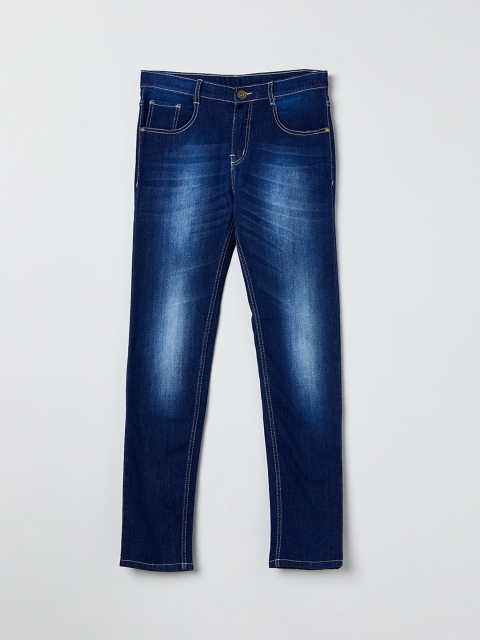 

max Boys Navy Blue Slim Fit Mid-Rise Clean Look Jeans