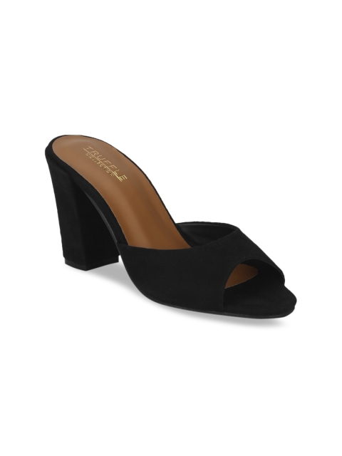 

Truffle Collection Women Black Suede Block Heels