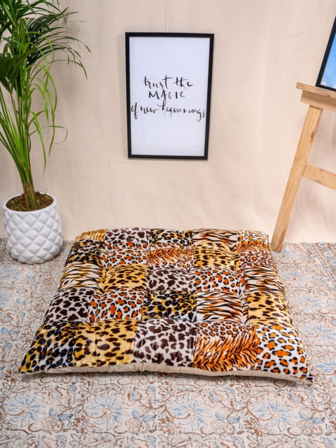 

Tistabene Brown & Black Printed Velvet Square Floor Cushion