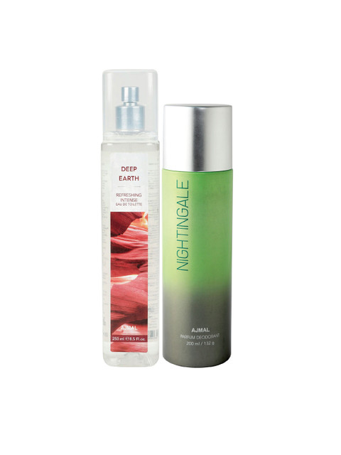 

Ajmal Unisex Set of Deep Earth EDT & Nightingale Deodorant, Maroon